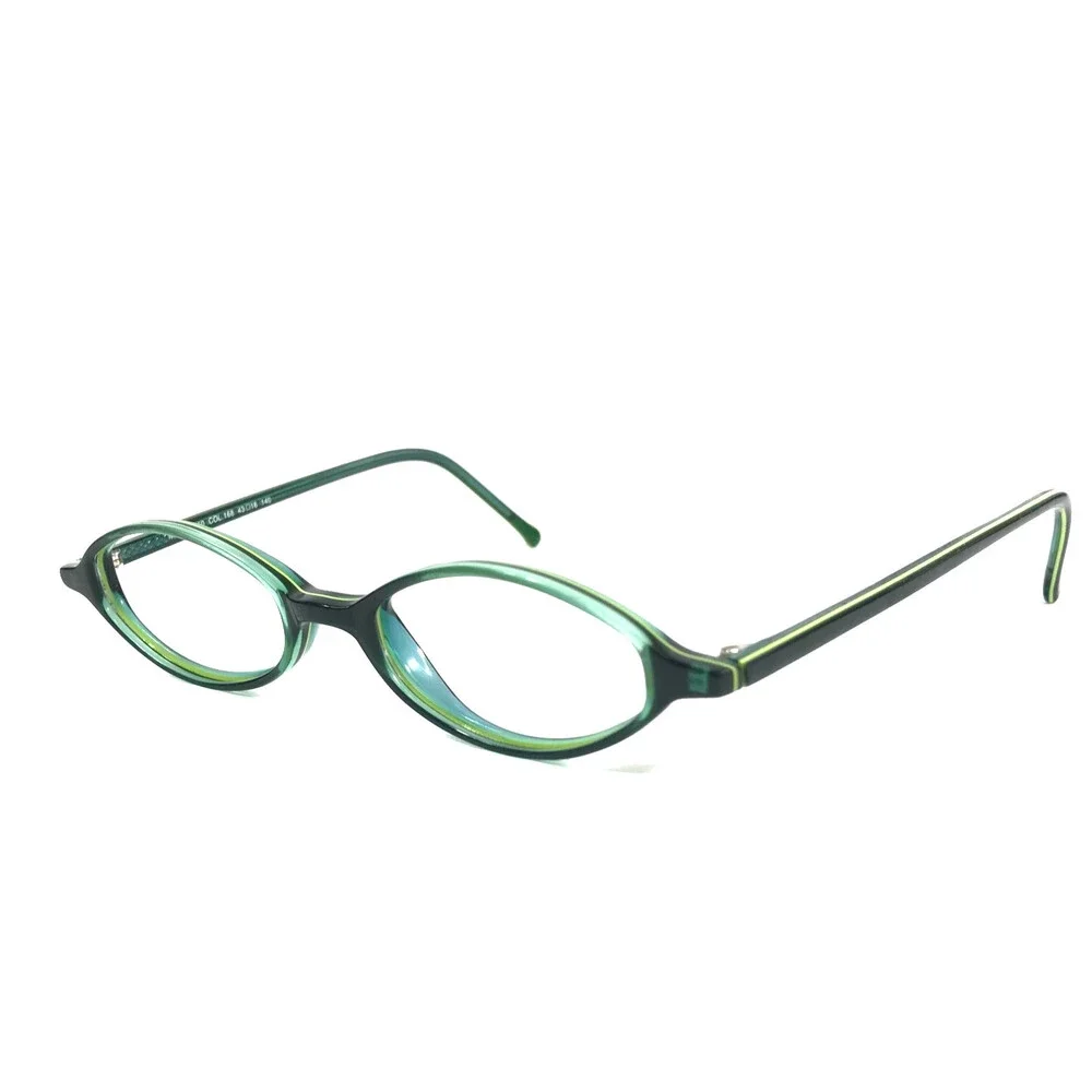 ogi Petite Eyeglasses Frames MOD. A7050 COL. 168 Shiny Green Oval 43-18-140
